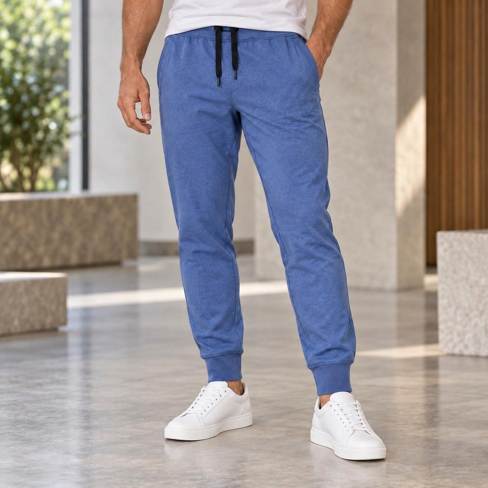 Lululemon City Sweat Joggers Blue Heathered Mens Large Tapered Sweatpants
